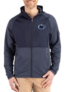 Mens Penn State Nittany Lions Navy Blue Cutter and Buck Peshastin Long Sleeve Full Zip Jacket
