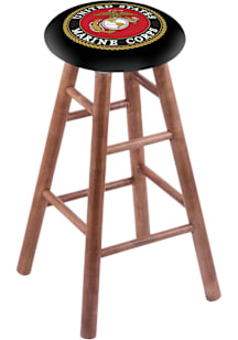 Marine Corps Round Cushion Maple Pub Stool - Brown