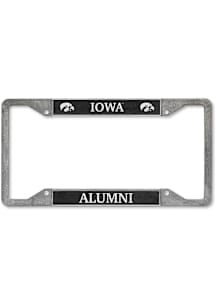 Grey Iowa Hawkeyes Alumni Pewter License Plate Frame
