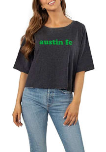 Austin FC Womens Black Sunshine Cropped Short Sleeve T-Shirt