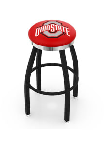 Black Ohio State Buckeyes Chrome Seat Pub Stool