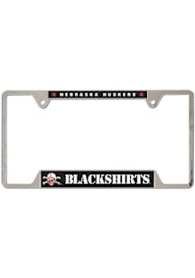 Nebraska Cornhuskers Blackshirts Metal License Plate Frame - Silver