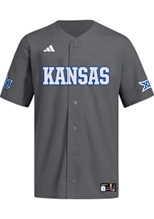 Adidas Kansas Jayhawks Mens Dark Grey Replica Baseball Jersey