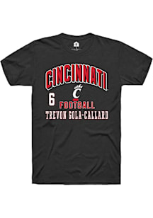 Trevon Gola-Callard Cincinnati Bearcats Black Football NIL Arch Logo Short Sleeve Player T Shirt