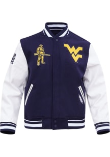 Mens West Virginia Mountaineers Pro Standard Mens Classic Heavyweight Jacket - Navy Blue