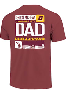 Central Michigan Chippewas Maroon Tiles Dad Short Sleeve T Shirt