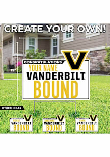 Vanderbilt Commodores Personalized School Bound Yard Sign - White