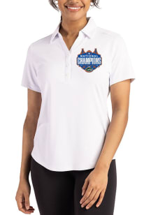 Cutter and Buck Florida Gators Womens White 2025 National Champions Forge Eco Polo Short Sleeve Po..