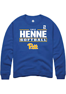 Calle Henne Rally Mens Blue Pitt Panthers NIL Stacked Box Player Crew