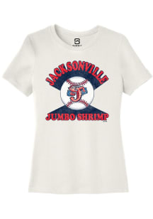 Summit Sportswear Jacksonville Jumbo Shrimp Womens White Soft Arch Short Sleeve T-Shirt