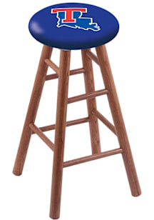 Louisiana Tech Bulldogs Round Cushion Oak Pub Stool - Brown