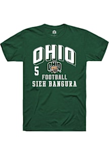 Sieh Bangura Ohio Bobcats Green Football NIL Arch Logo Short Sleeve Player T Shirt