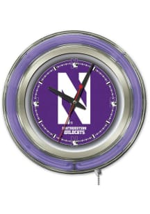 Northwestern Wildcats Double Neon Wall Clock