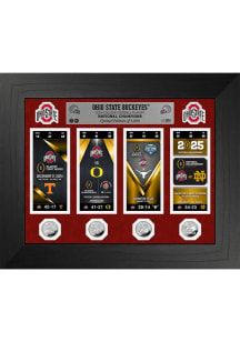 Red Ohio State Buckeyes 2024 Football National Champions Deluxe Road to Championship Plaque