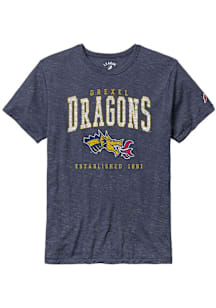 Navy Blue Drexel Dragons Victory Falls Puff Arch Mascot Short Sleeve Fashion T Shirt