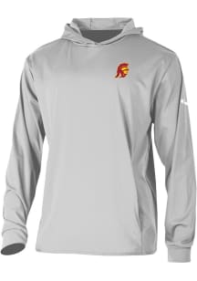 Mens USC Trojans Grey Columbia Heat Seal Long Drive Hooded Sweatshirt