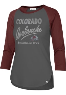 47 Colorado Avalanche Womens Grey High Rise Raglan LS Tee