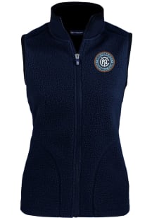 Cutter and Buck New York City FC Womens Navy Blue Cascade Sherpa Vest
