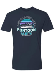 Unsalted Coast Navy Blue Pontoon Party Short Sleeve Fashion T Shirt