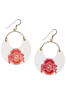 Nina Ohio State Buckeyes Womens Earrings - White