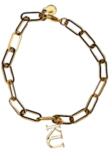 Nickel and Suede Kansas Jayhawks Charm Womens Bracelet