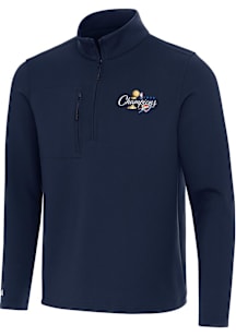 Antigua Oklahoma City Thunder Mens Navy Blue 2025 Finals Champions Insider Long Sleeve Qtr Zip Pul..