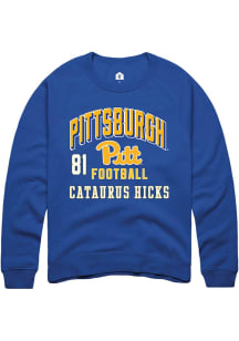 Cataurus Hicks Rally Mens Blue Pitt Panthers NIL Arch Logo Player Crew