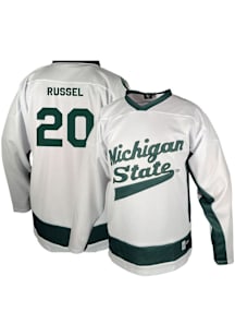 Genuine Collective Daniel Russell Michigan State Spartans Mens White NIL Hockey Jersey