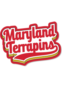 Red Maryland Terrapins 3.5&quot; Varsity Script Rugged Stickers