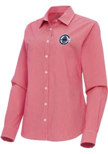 Antigua Los Angeles Clippers Womens Porter Long Sleeve Red Dress Shirt
