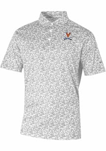 Columbia Virginia Cavaliers Mens Grey Heat Seal Westside Country Short Sleeve Polo