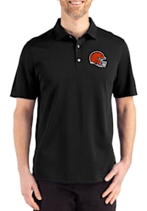 Cutter and Buck Cleveland Browns Mens Black Helmet Advantage Refresh Short Sleeve Polo