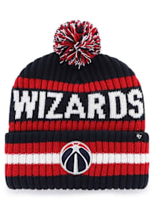 47 Washington Wizards Navy Blue Ball Logo Logo Bering Cuff Pom Mens Knit Hat