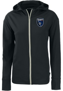 Cutter and Buck San Jose Earthquakes Womens Black Daybreak Light Weight Jacket