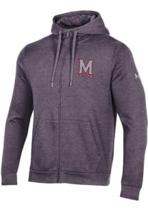 Mens Maryland Terrapins Charcoal Under Armour Rival Zip Rival Zip Long Sleeve Full Zip Jacket