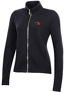 Gear for Sports Oregon State Beavers Womens Black Relaxed Quilted Long Sleeve Full Zip Jacket