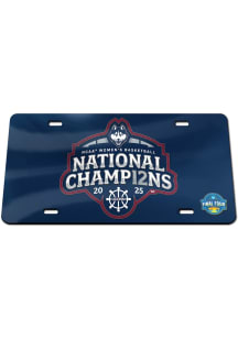 UConn Huskies 2025 National Champions Metal License Plate Frame - Navy Blue
