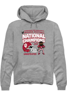 Summit Sportswear Indiana Hoosiers Mens Graphite Headlines 2025 National Champions Long Sleeve Hoo..