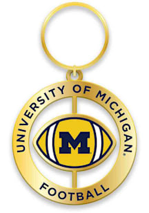 Michigan Wolverines Football Spinner Keychain - Navy Blue