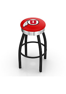 Utah Utes 3 Ring Chrome Seat Pub Stool - Black