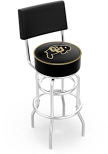 Colorado Buffaloes Double-Ring Swivel with Back Pub Stool - Black