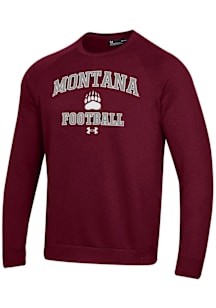 Under Armour Montana Grizzlies Mens Maroon Football Rival Long Sleeve Crew Sweatshirt