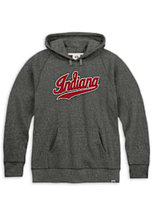 Rally Indiana Hoosiers Mens Black Triblend Puff Ink Wordmark Fashion Hood