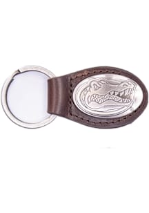 Florida Gators Leather Oval Keychain - Brown