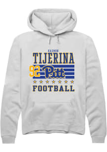Kaemon Tijerina Rally Mens White Pitt Panthers NIL Striped Player Hood
