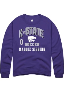 Maddie Sibbing Rally Mens Purple K-State Wildcats NIL Arch Logo Player Crew