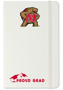 White Maryland Terrapins Proud Grad team logo Notebook and Folder