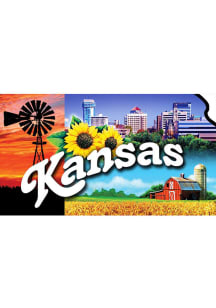 Kansas State Shape Collage Magnet