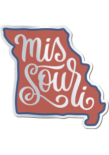 Missouri Text Chrome Stickers - Red