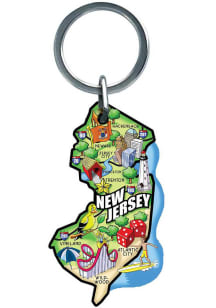 New Jersey Jersey State Shape Map Keychain